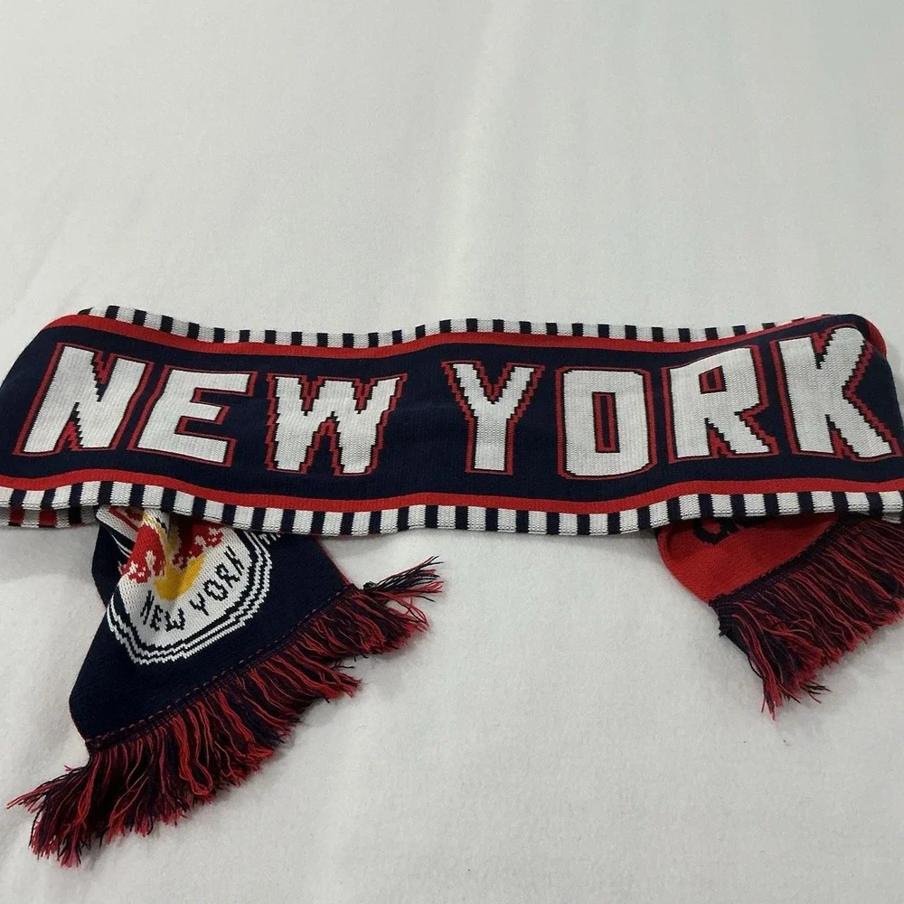 Adidas New York MLS Red Bull New York City FC Soccer Scarf-Red White Blue USA